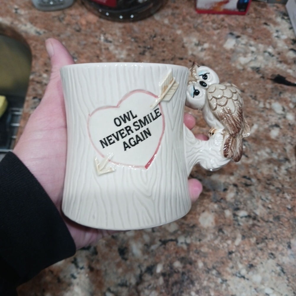Vtg "Owl Never Smile Again" Enesco Imports Mug, Made In Japan.